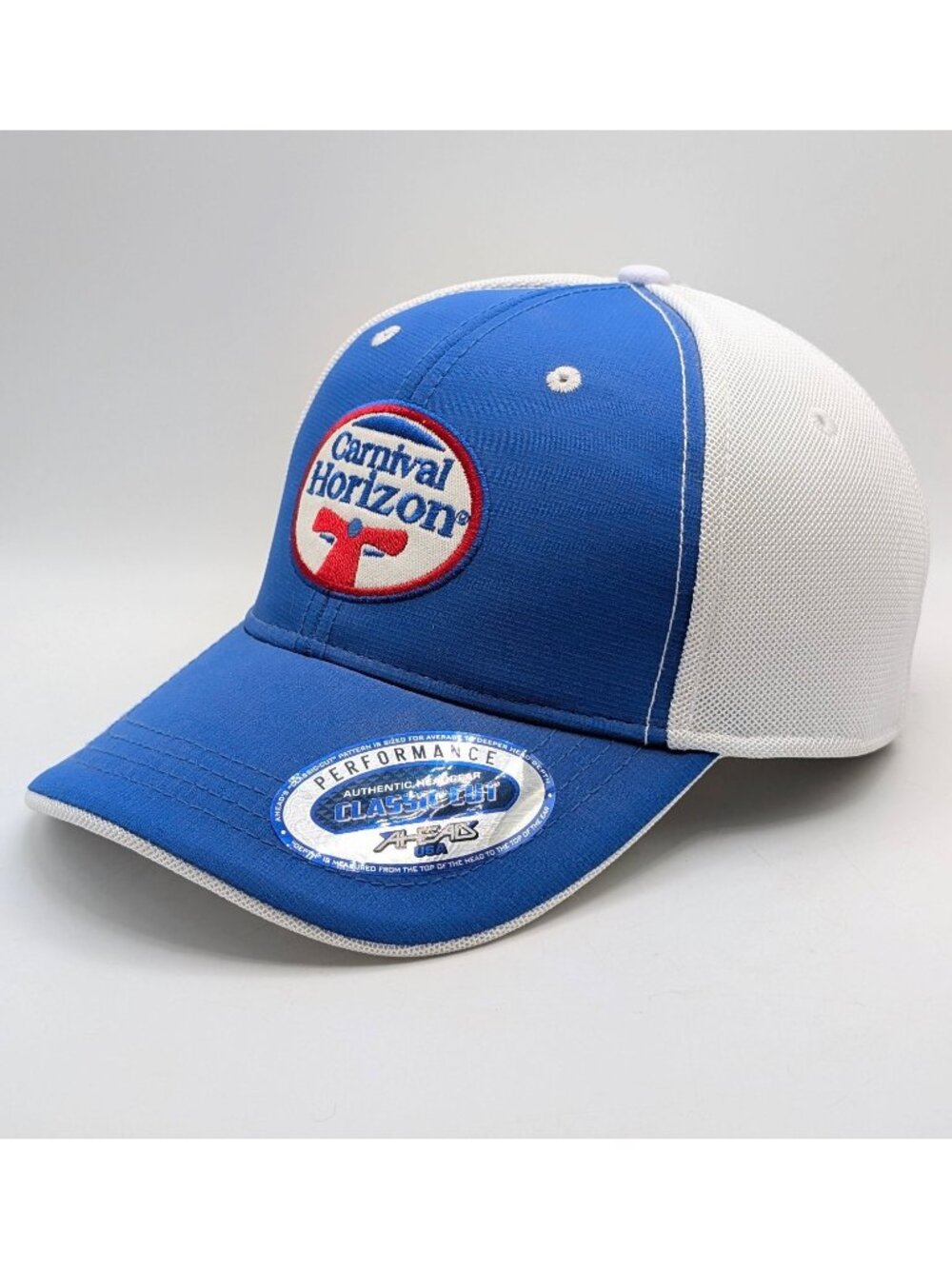 NEW Carnival Cruise Lines Horizon Hat Strap Back Adult Cap Hat Blue White Ahead